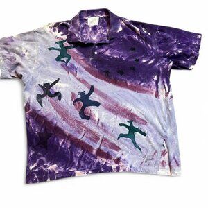 Vintage Sloop Jones Art tie dye polo shirt size‎ large